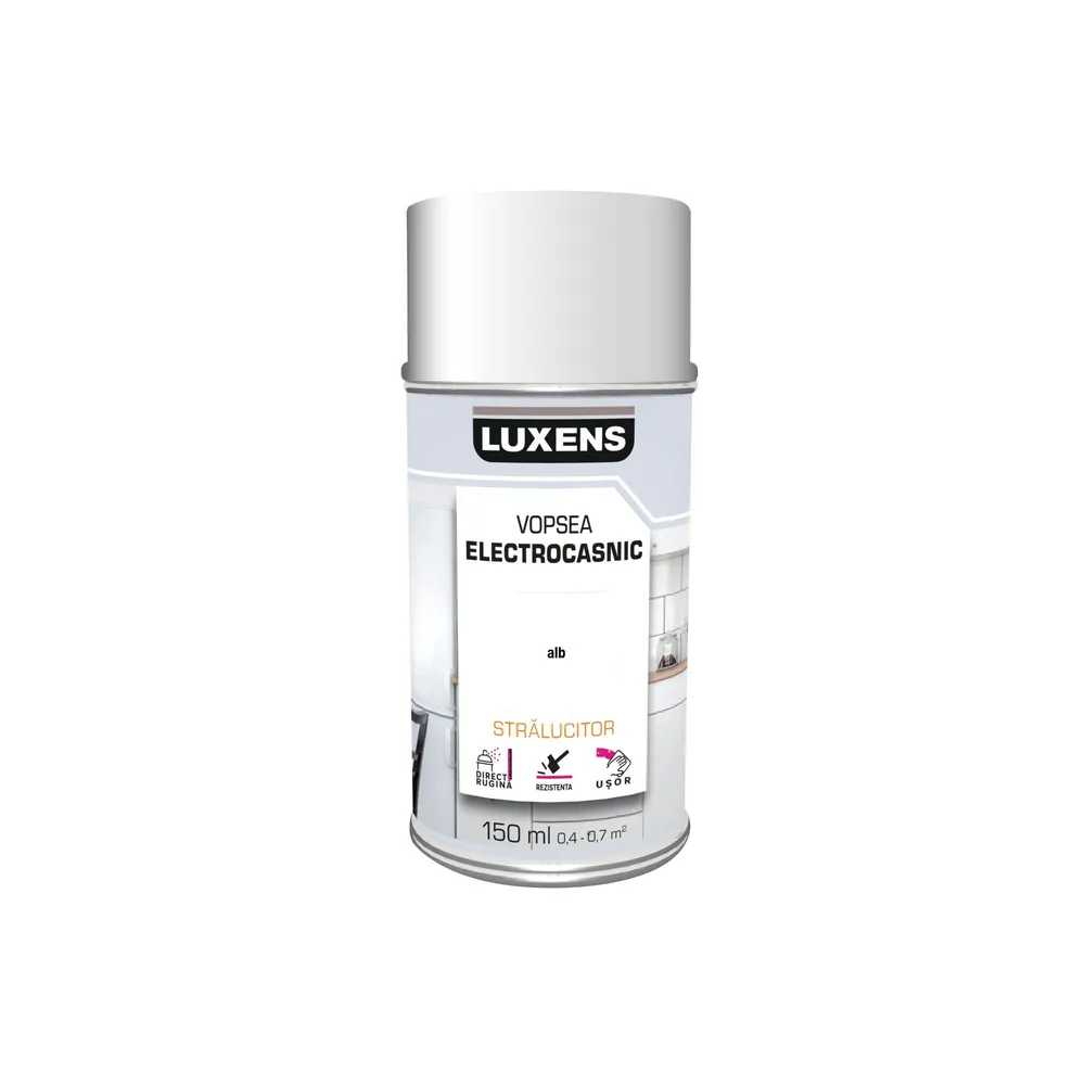 Vopsea spray Luxens, pentru electrocasnice, alb, lucios, 150 ml