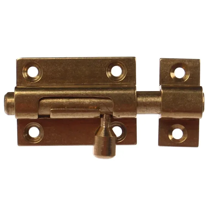Zavor aplicat cu bolt rotund si mecanism blocare, auriu, 40 x 30 mm
